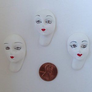Unfinished Masks Set 3 Crafting Project Art Jewelry Dollhouse Wall Hanging Art